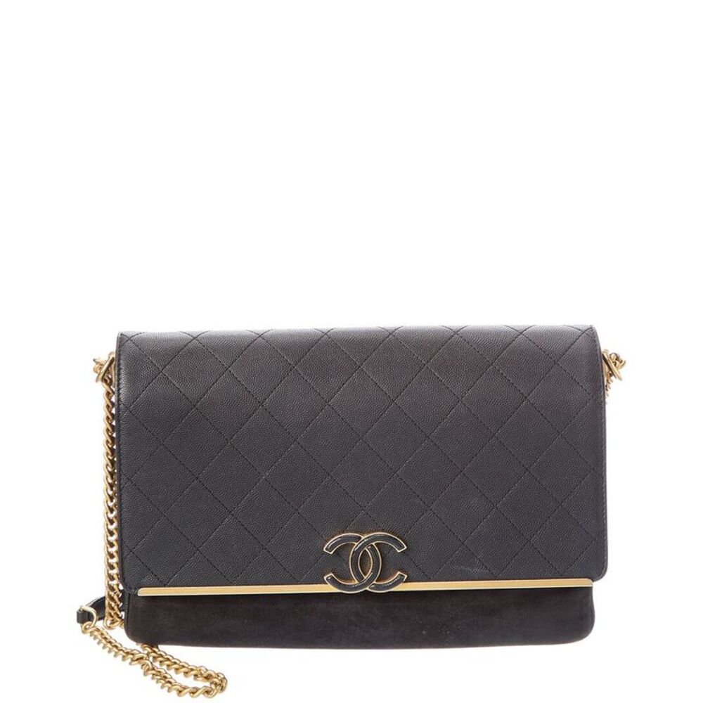 Chanel Black Quilted Leather Chain Shoulder Bag (Authentic Pre-Loved)